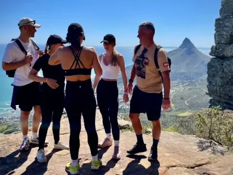 Hikers on a quiet trail on Table Mountain