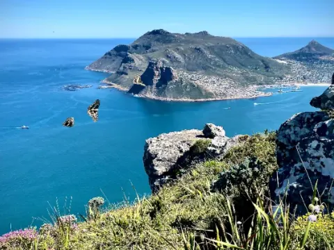 Hout Bay and the Atlantic seen from the top of Chapman's Peak